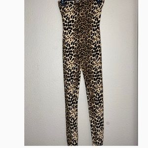 Cheetah tube top jumpsuit